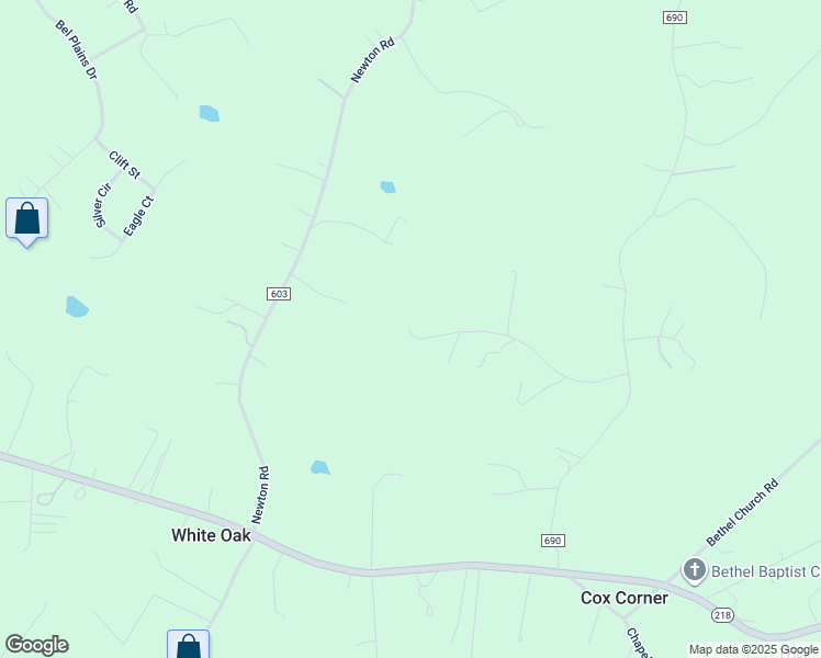 map of restaurants, bars, coffee shops, grocery stores, and more near 130 Sycamore Ridge Road in Fredericksburg