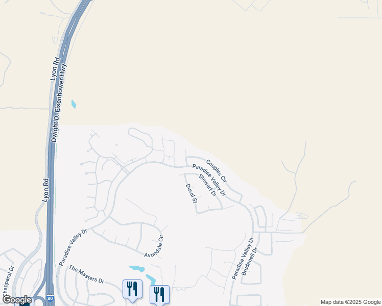 map of restaurants, bars, coffee shops, grocery stores, and more near 1356 Couples Circle in Fairfield
