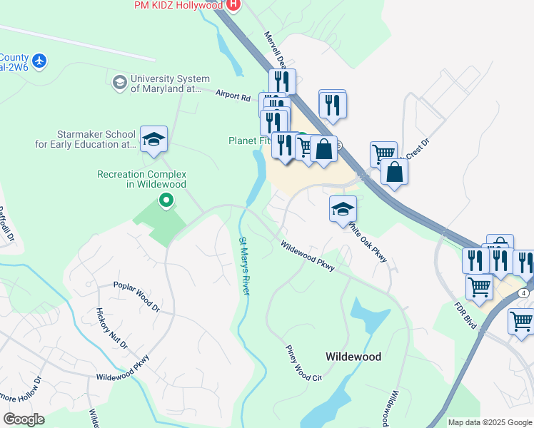 map of restaurants, bars, coffee shops, grocery stores, and more near 23336 Sugar Pine Lane in California