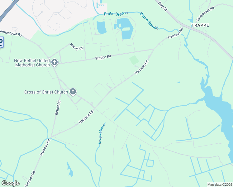 map of restaurants, bars, coffee shops, grocery stores, and more near 10412 Harrison Road in Berlin