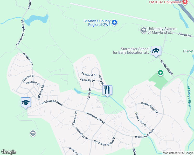 map of restaurants, bars, coffee shops, grocery stores, and more near 44018 Bellflower Way in California