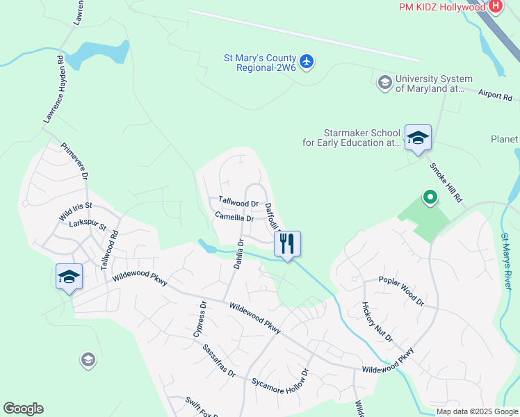 map of restaurants, bars, coffee shops, grocery stores, and more near 44018 Bellflower Way in California