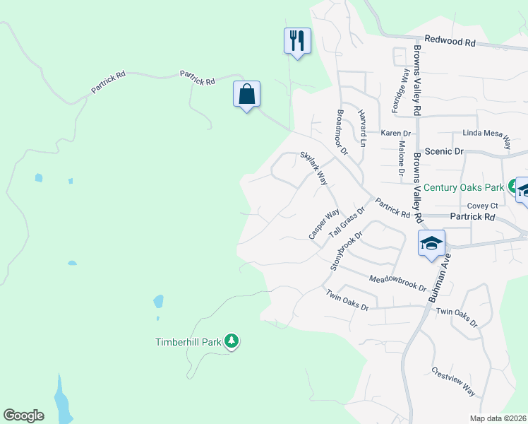 map of restaurants, bars, coffee shops, grocery stores, and more near 12 Maidu Court in Napa