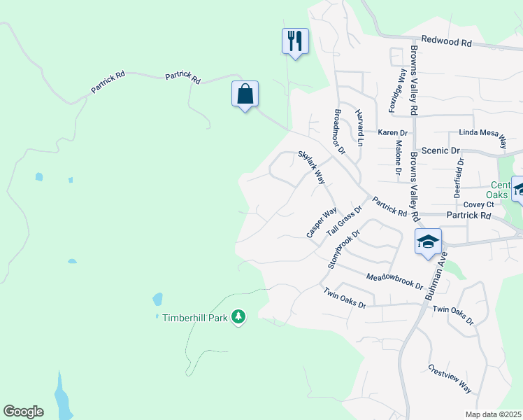 map of restaurants, bars, coffee shops, grocery stores, and more near 12 Maidu Court in Napa