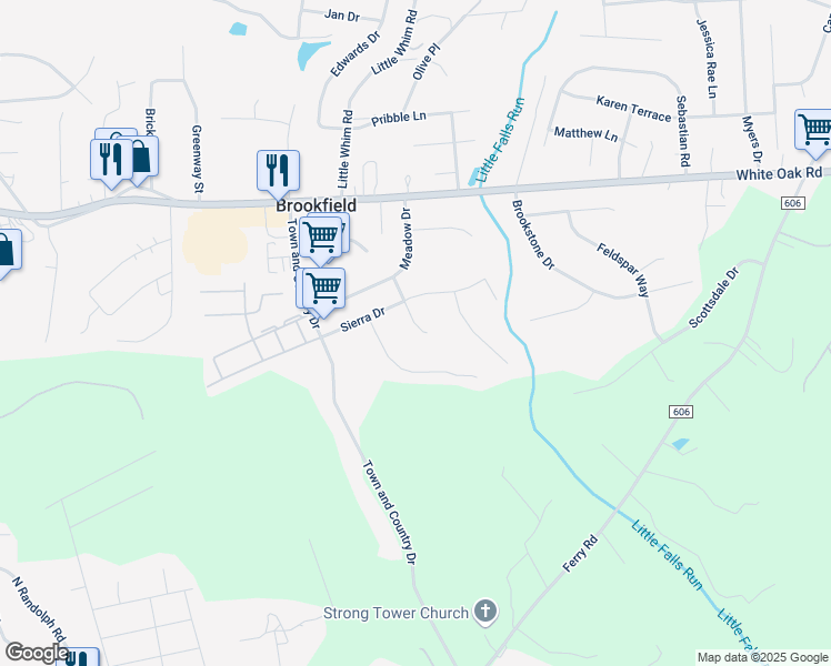 map of restaurants, bars, coffee shops, grocery stores, and more near 12 Cameo Lane in Fredericksburg