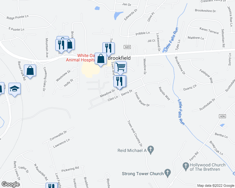 map of restaurants, bars, coffee shops, grocery stores, and more near 111 Abby Lane in Falmouth
