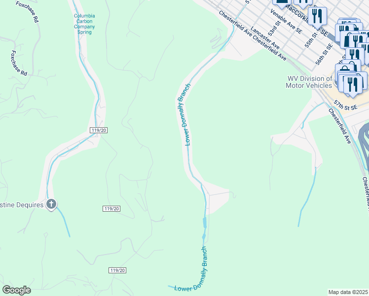 map of restaurants, bars, coffee shops, grocery stores, and more near 767 Lower Donnally Road in Charleston