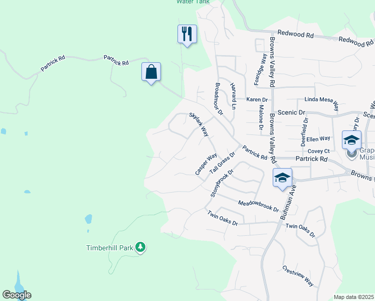 map of restaurants, bars, coffee shops, grocery stores, and more near 36 Modoc Court in Napa