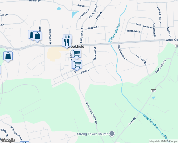 map of restaurants, bars, coffee shops, grocery stores, and more near 1 Fresh Water Drive in Fredericksburg