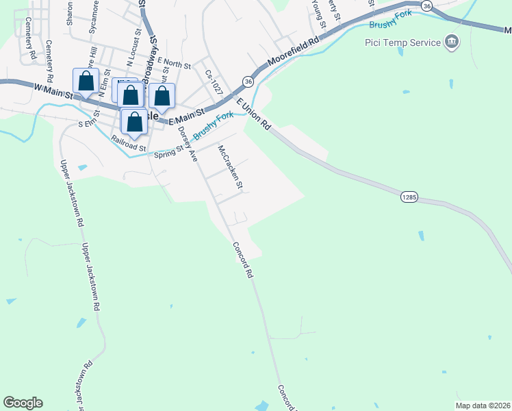 map of restaurants, bars, coffee shops, grocery stores, and more near 299 Concord Road in Carlisle