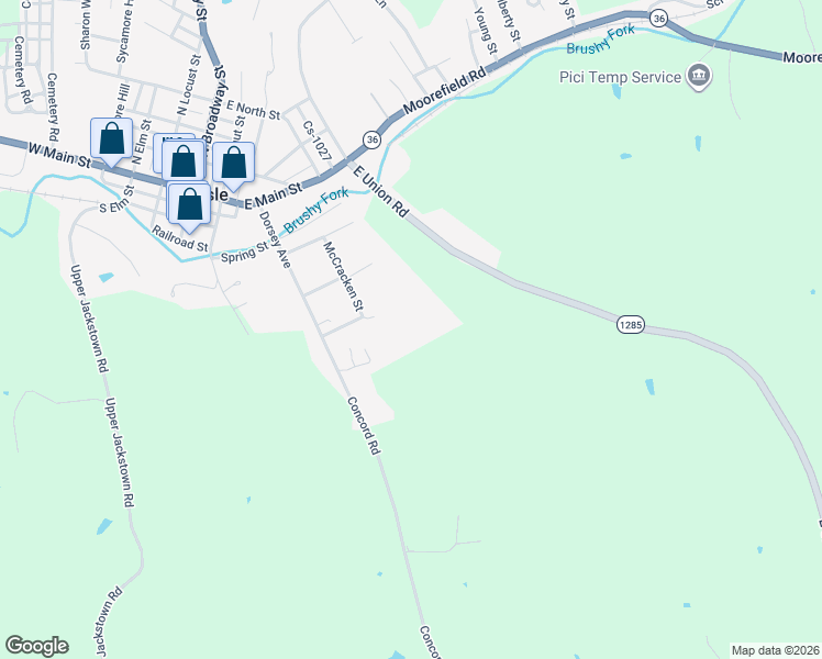 map of restaurants, bars, coffee shops, grocery stores, and more near 299 Concord Road in Carlisle