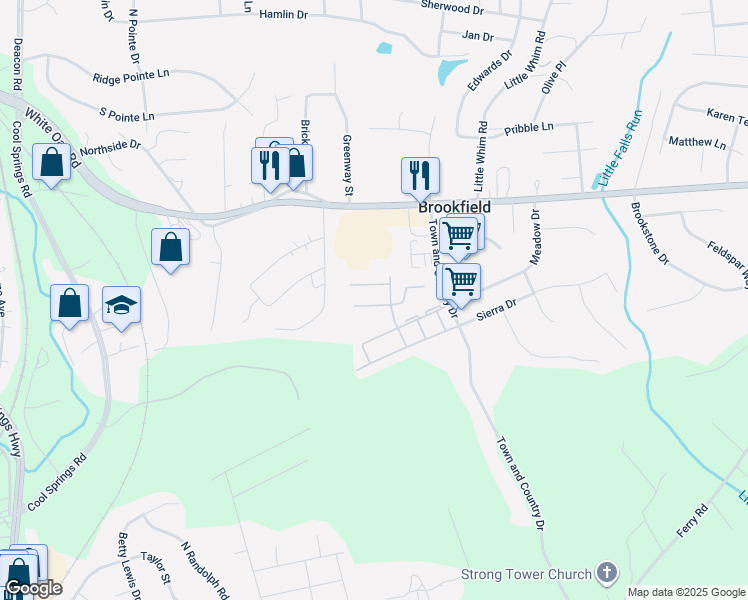 map of restaurants, bars, coffee shops, grocery stores, and more near 500 Kensington Drive in Fredericksburg