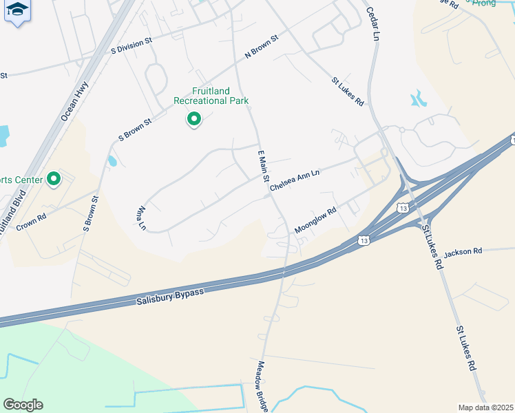map of restaurants, bars, coffee shops, grocery stores, and more near 105 Paddock Drive in Fruitland