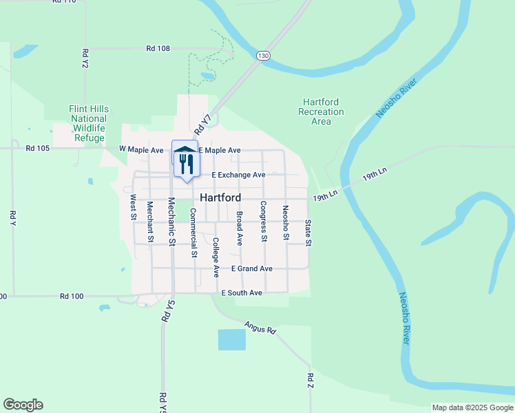map of restaurants, bars, coffee shops, grocery stores, and more near 316 East Plumb Avenue in Hartford