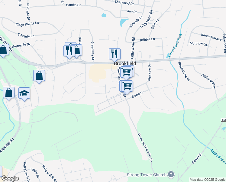 map of restaurants, bars, coffee shops, grocery stores, and more near 3 Coventry Court in Fredericksburg