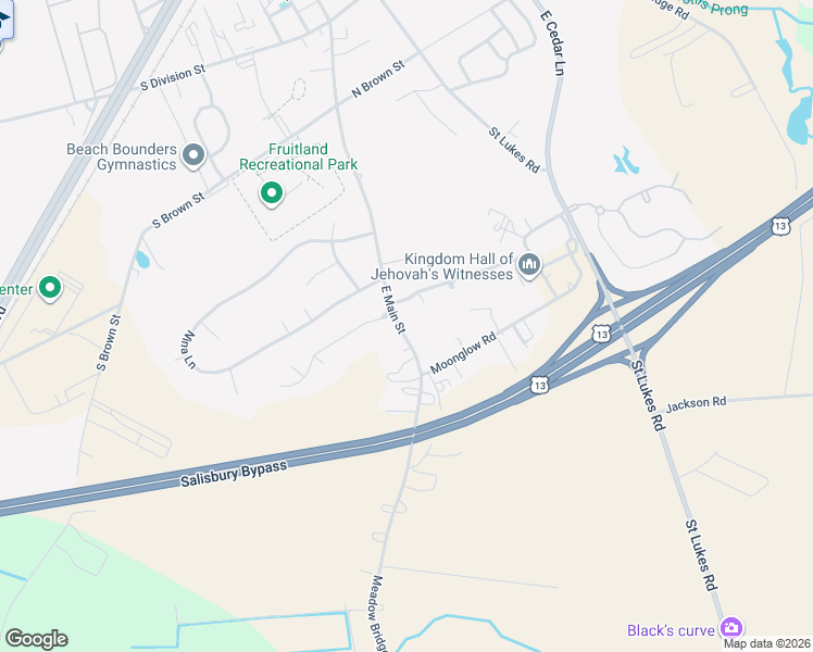 map of restaurants, bars, coffee shops, grocery stores, and more near 102 Headley Court in Fruitland