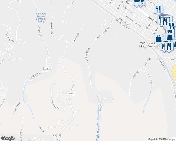 map of restaurants, bars, coffee shops, grocery stores, and more near 761 Lower Donnally Road in Charleston