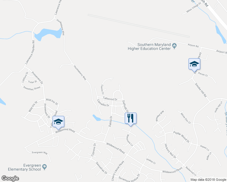 map of restaurants, bars, coffee shops, grocery stores, and more near 23415 Dahlia Circle in California