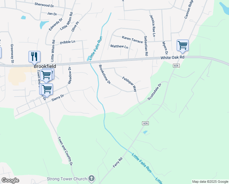 map of restaurants, bars, coffee shops, grocery stores, and more near 6 Quartz Circle in Fredericksburg