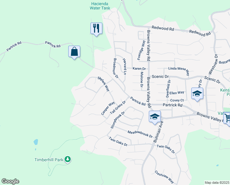 map of restaurants, bars, coffee shops, grocery stores, and more near 17 Pomo Court in Napa
