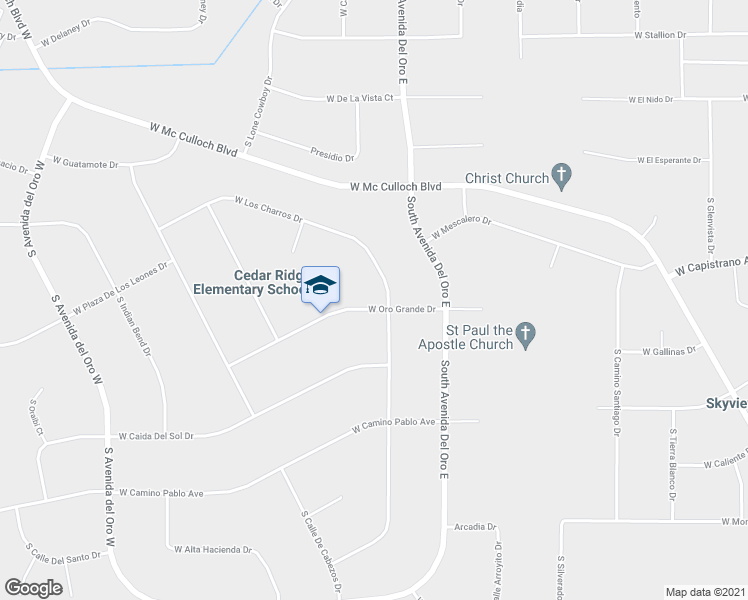 map of restaurants, bars, coffee shops, grocery stores, and more near 989 South Los Charros Drive in Pueblo West