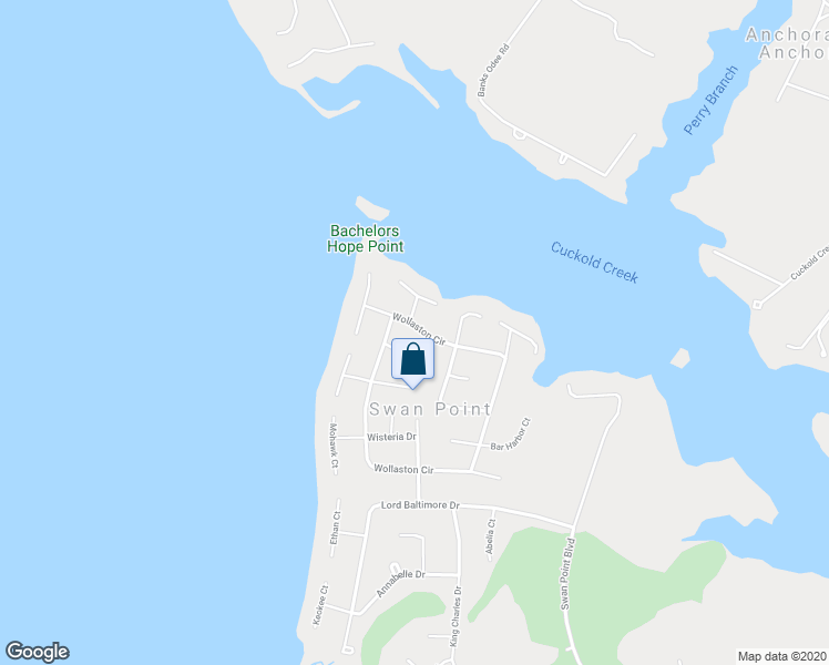 map of restaurants, bars, coffee shops, grocery stores, and more near 11567 Wollaston Circle in Swan Point