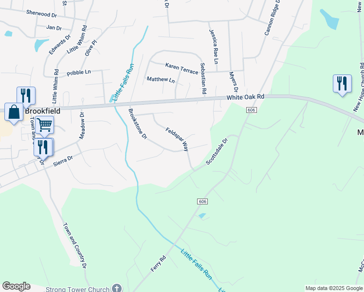 map of restaurants, bars, coffee shops, grocery stores, and more near 37 Brookstone Drive in Fredericksburg