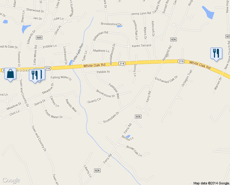 map of restaurants, bars, coffee shops, grocery stores, and more near 37 Brookstone Drive in Fredericksburg