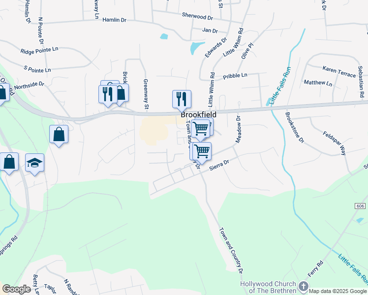 map of restaurants, bars, coffee shops, grocery stores, and more near 19 Coventry Court in Fredericksburg