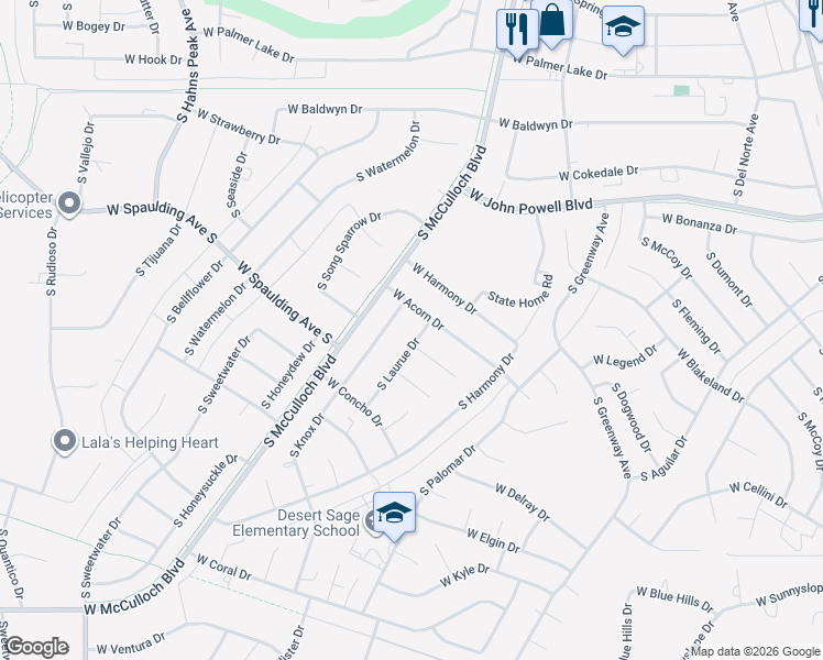 map of restaurants, bars, coffee shops, grocery stores, and more near 758 South Laurue Drive in Pueblo West