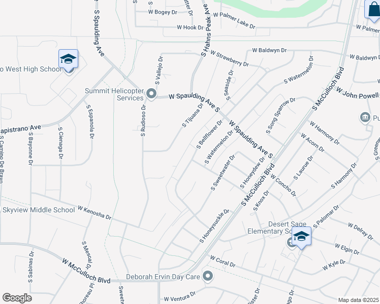 map of restaurants, bars, coffee shops, grocery stores, and more near 793 South Bellflower Drive in Pueblo