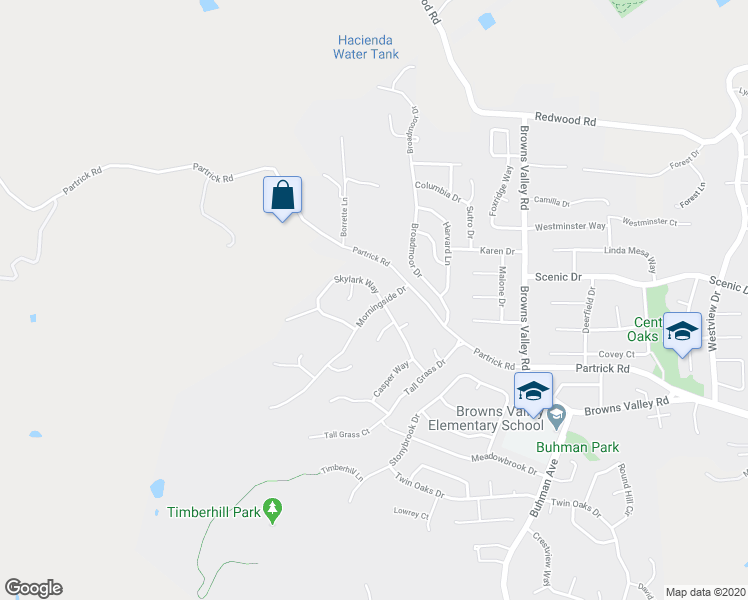 map of restaurants, bars, coffee shops, grocery stores, and more near 1100 Morningside Drive in Napa