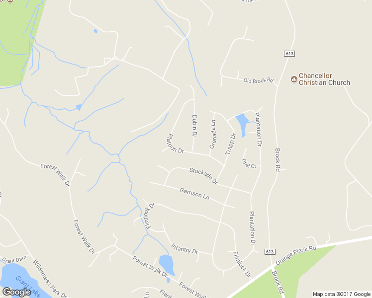 map of restaurants, bars, coffee shops, grocery stores, and more near 13001 Platoon Drive in Spotsylvania