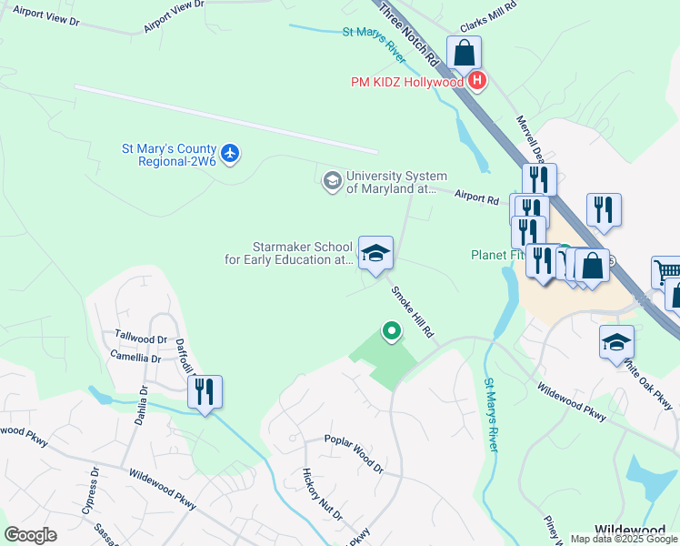 map of restaurants, bars, coffee shops, grocery stores, and more near 23330 Cottonwood Parkway in California
