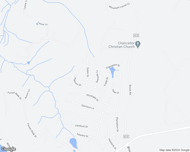 map of restaurants, bars, coffee shops, grocery stores, and more near 12912 Grenade Lane in Spotsylvania