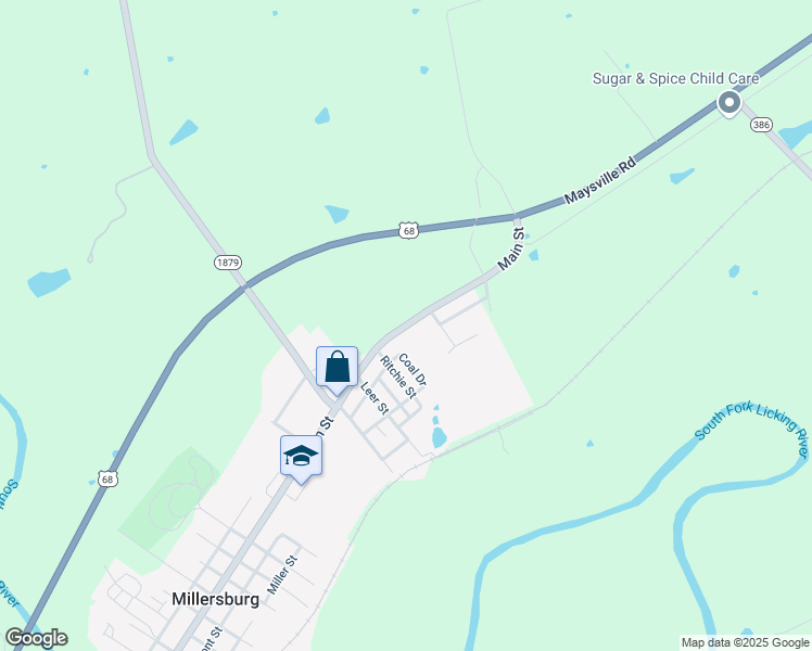 map of restaurants, bars, coffee shops, grocery stores, and more near Maysville Road in Paris