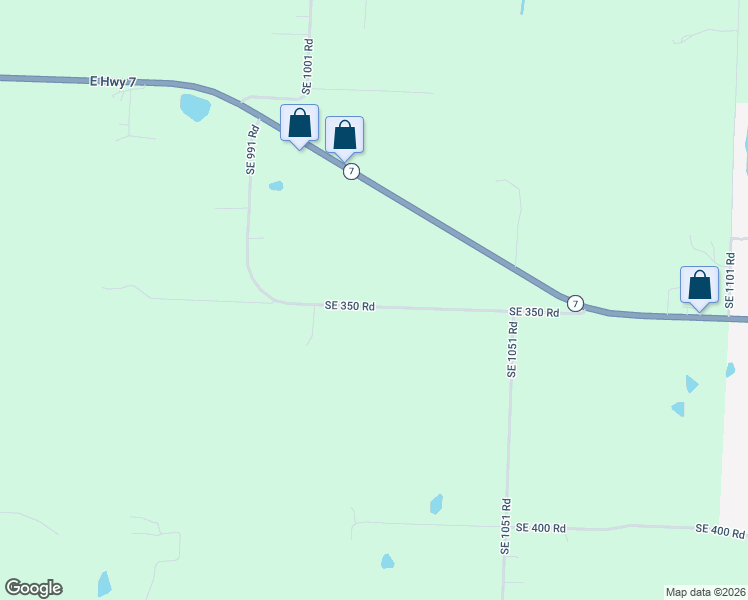 map of restaurants, bars, coffee shops, grocery stores, and more near 1000-1074 Southeast 350 Road in Clinton