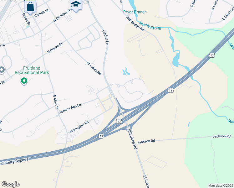 map of restaurants, bars, coffee shops, grocery stores, and more near 416 Lena Lane in Fruitland