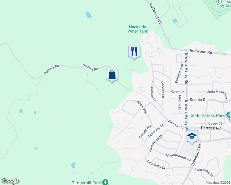map of restaurants, bars, coffee shops, grocery stores, and more near 1195 Partrick Road in Napa