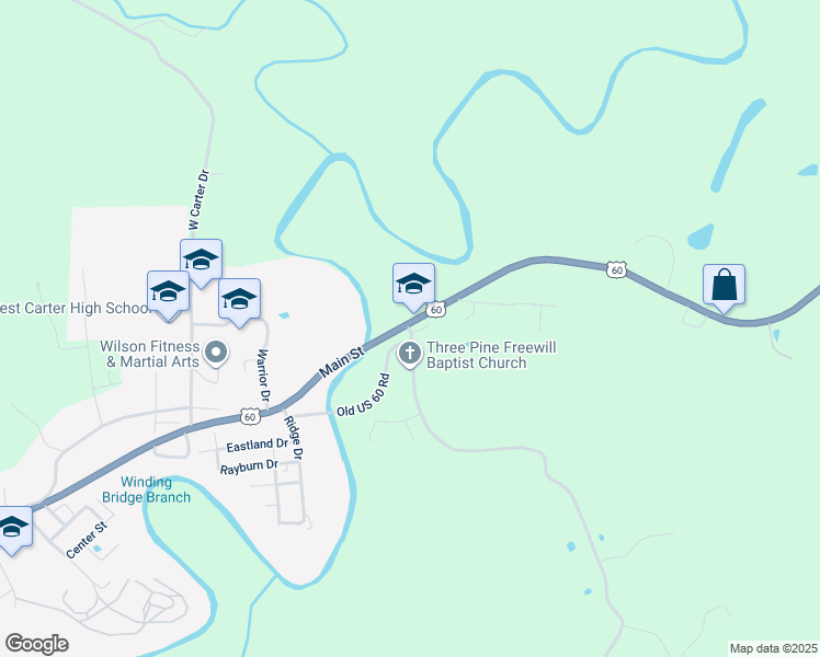 map of restaurants, bars, coffee shops, grocery stores, and more near Kentucky 3298 in Olive Hill