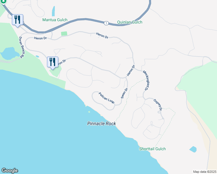 map of restaurants, bars, coffee shops, grocery stores, and more near 20903 Grebe Court in Bodega Bay