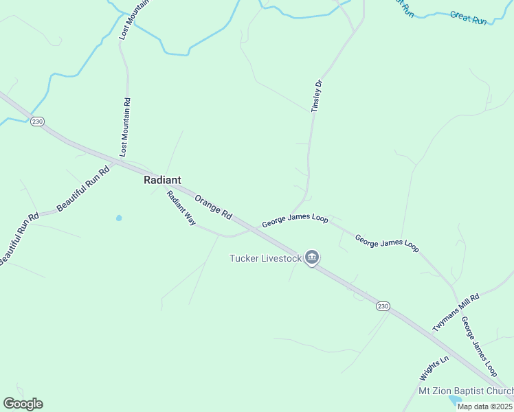 map of restaurants, bars, coffee shops, grocery stores, and more near 1172 George James Loop in Radiant