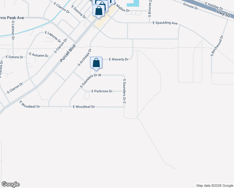 map of restaurants, bars, coffee shops, grocery stores, and more near 958 East Parkrose Drive in Pueblo West