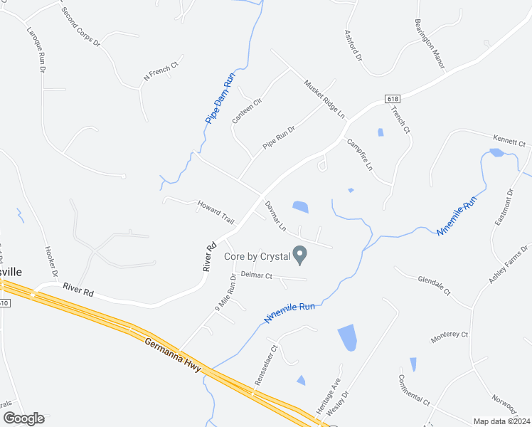 map of restaurants, bars, coffee shops, grocery stores, and more near 8120 Davmar Lane in Fredericksburg