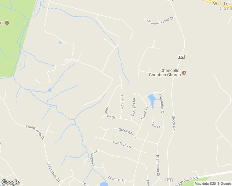 map of restaurants, bars, coffee shops, grocery stores, and more near 13119 Platoon Drive in Spotsylvania