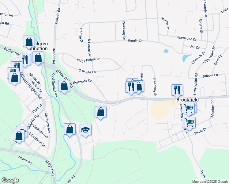map of restaurants, bars, coffee shops, grocery stores, and more near 112 Mountain Avenue in Fredericksburg