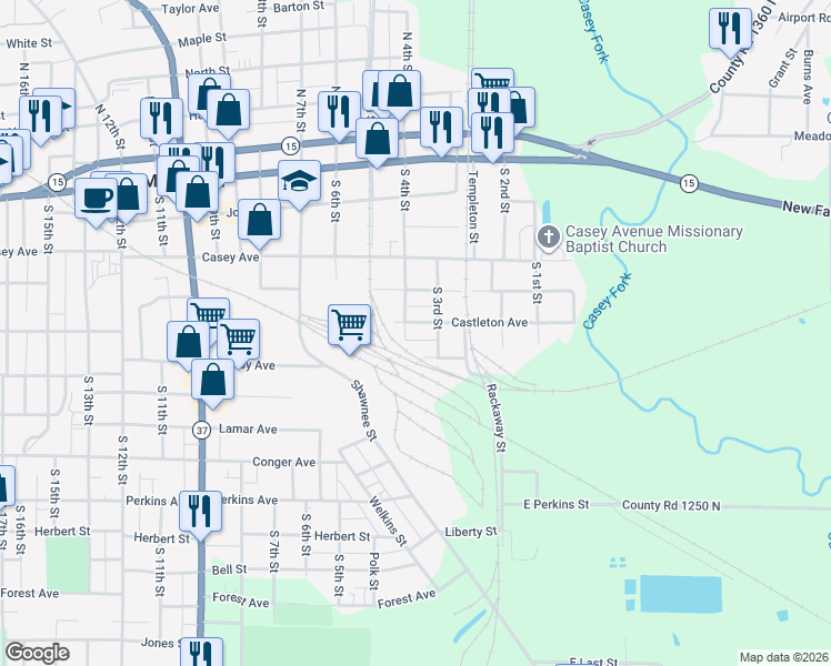 map of restaurants, bars, coffee shops, grocery stores, and more near 300-398 Castleton Ave in Mt Vernon