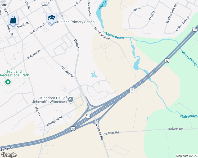 map of restaurants, bars, coffee shops, grocery stores, and more near 502 Willards Way in Fruitland