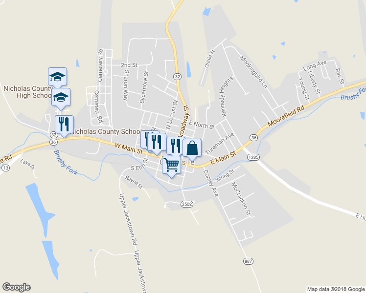 map of restaurants, bars, coffee shops, grocery stores, and more near 213 East Chestnut Street in Carlisle