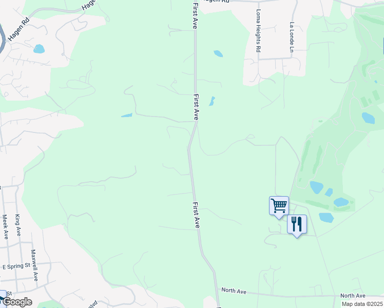 map of restaurants, bars, coffee shops, grocery stores, and more near 2188 First Avenue in Napa